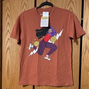 Urban Outfitters Brown Graphic Tee with Bold Illustration